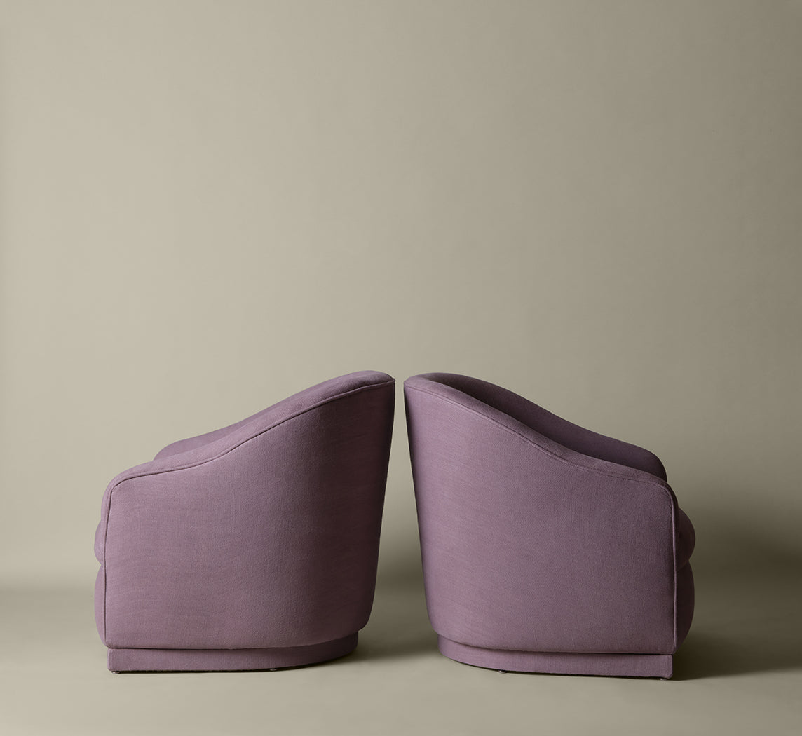 PETITE VINTAGE  TUB CHAIRS IN LAVENDER LINEN