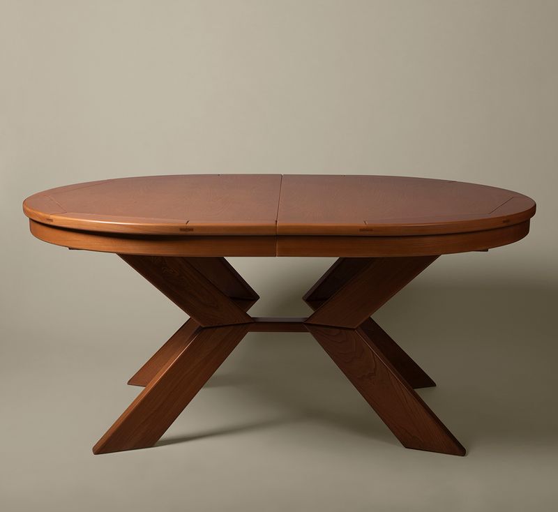1970'S OBLONG FRENCH ELM DINING TABLE IN THE MANNER OF PIERRE CHAPO