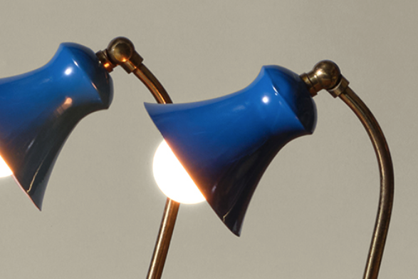 PAIR OF 1950'S ITALIAN BLUE PICCOLO LAMPS