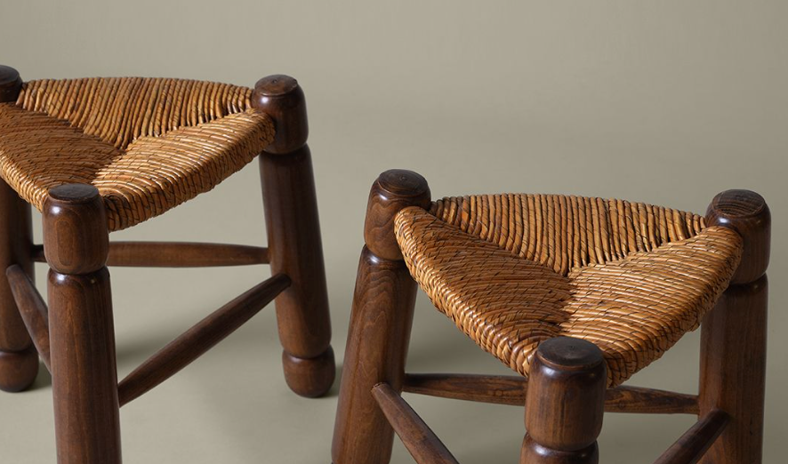 PAIR OF STOOLS BY CHARLES DUDOUYT
