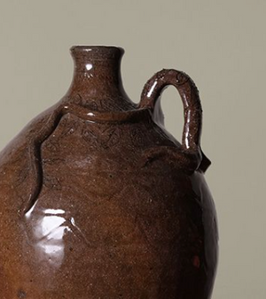 EARTHENWARE FOLK ART SNAKE JUG