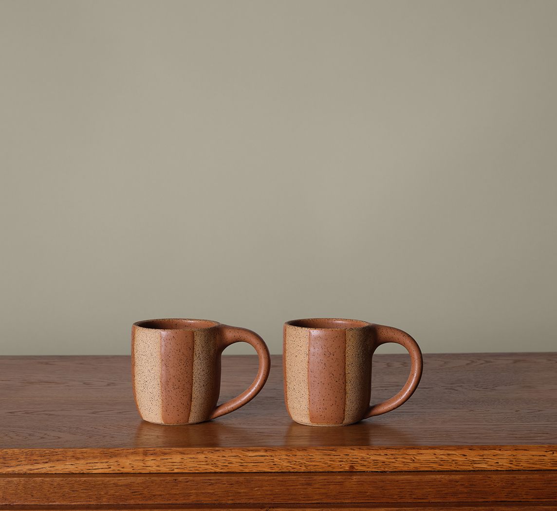 COFFEE MUG BY SALT CERAMICS IN CACAO STRIPE