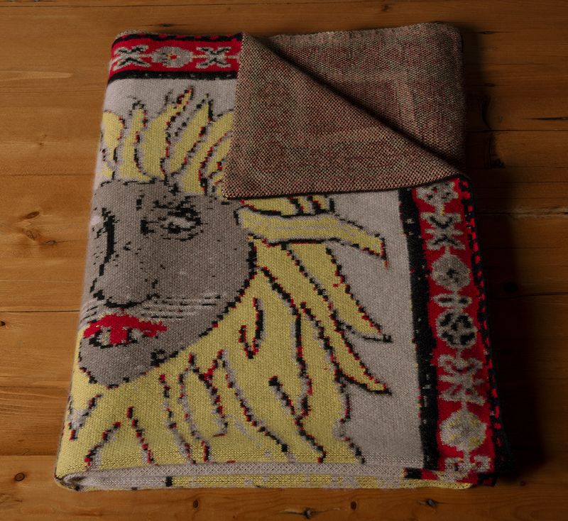 OLD LION CASHMERE THROW BY SAVED NY