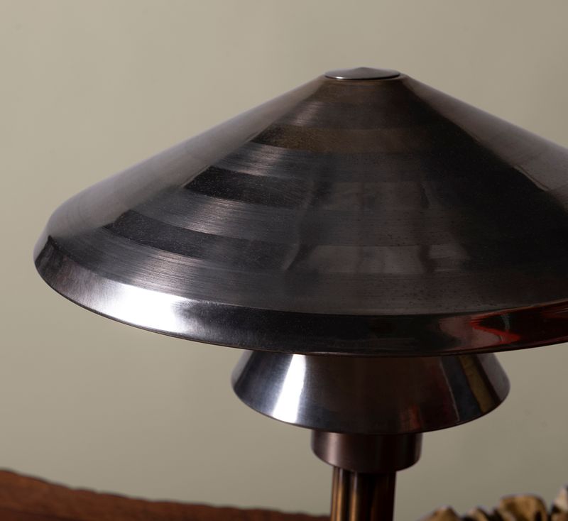 1950s ITALIAN PATINATED NICKLE DESK LAMP