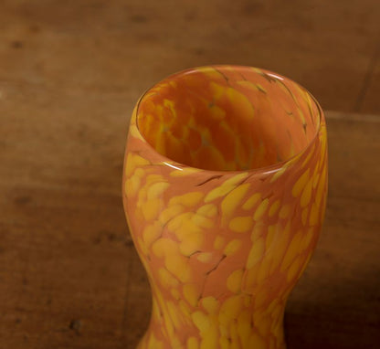 PIERCE & WARD HAND BLOWN SWIRL GLASSES IN TANGERINE AND DANDELION