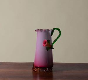 19TH CENTURY PINK GLASS PITCHER