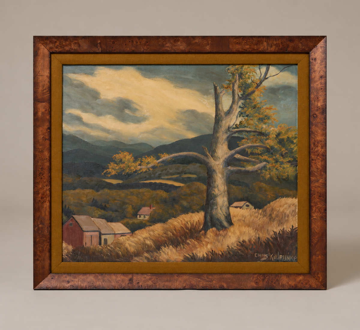 20TH CENTURY AMERICAN SCHOOL RURAL VALLEY LANDSCAPE