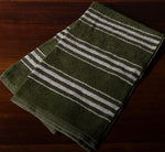 CHARLOTTE HAND TOWEL IN OLIVE AND CREAM