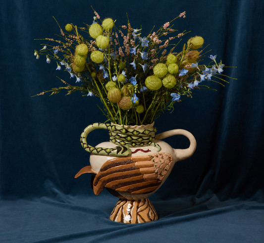 HERON AND SNAKE VESSEL BY PEARCE WILLIAMS