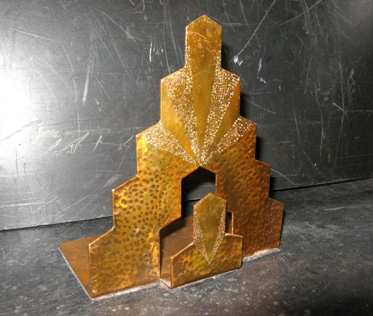 1920S ART DECO COPPER BOOKEND
