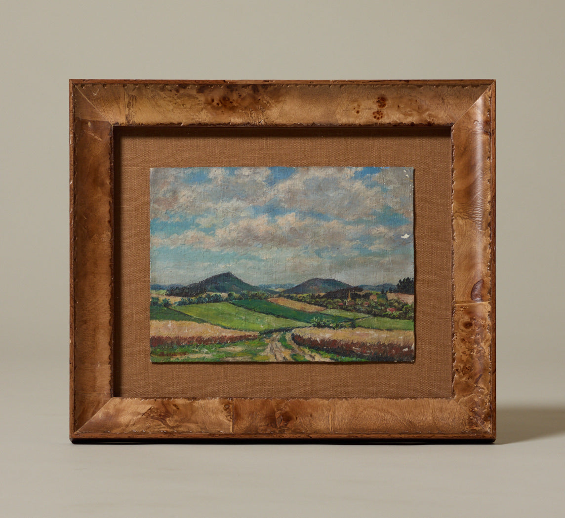 ANTIQUE AMERICAN LANDSCAPE WITH FIELD