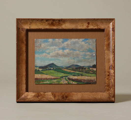 ANTIQUE AMERICAN LANDSCAPE WITH FIELD