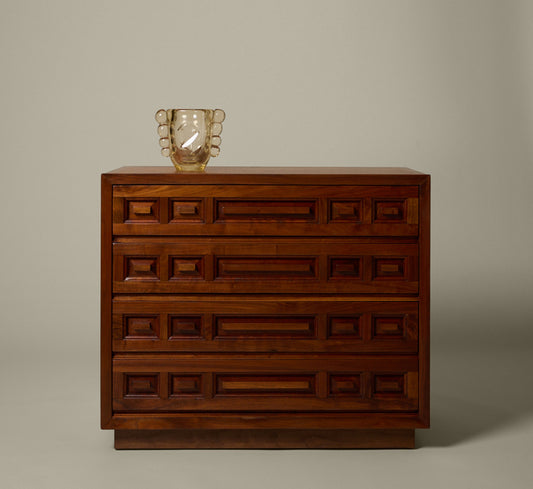 MIDCENTURY BRUTALIST WALNUT CHEST