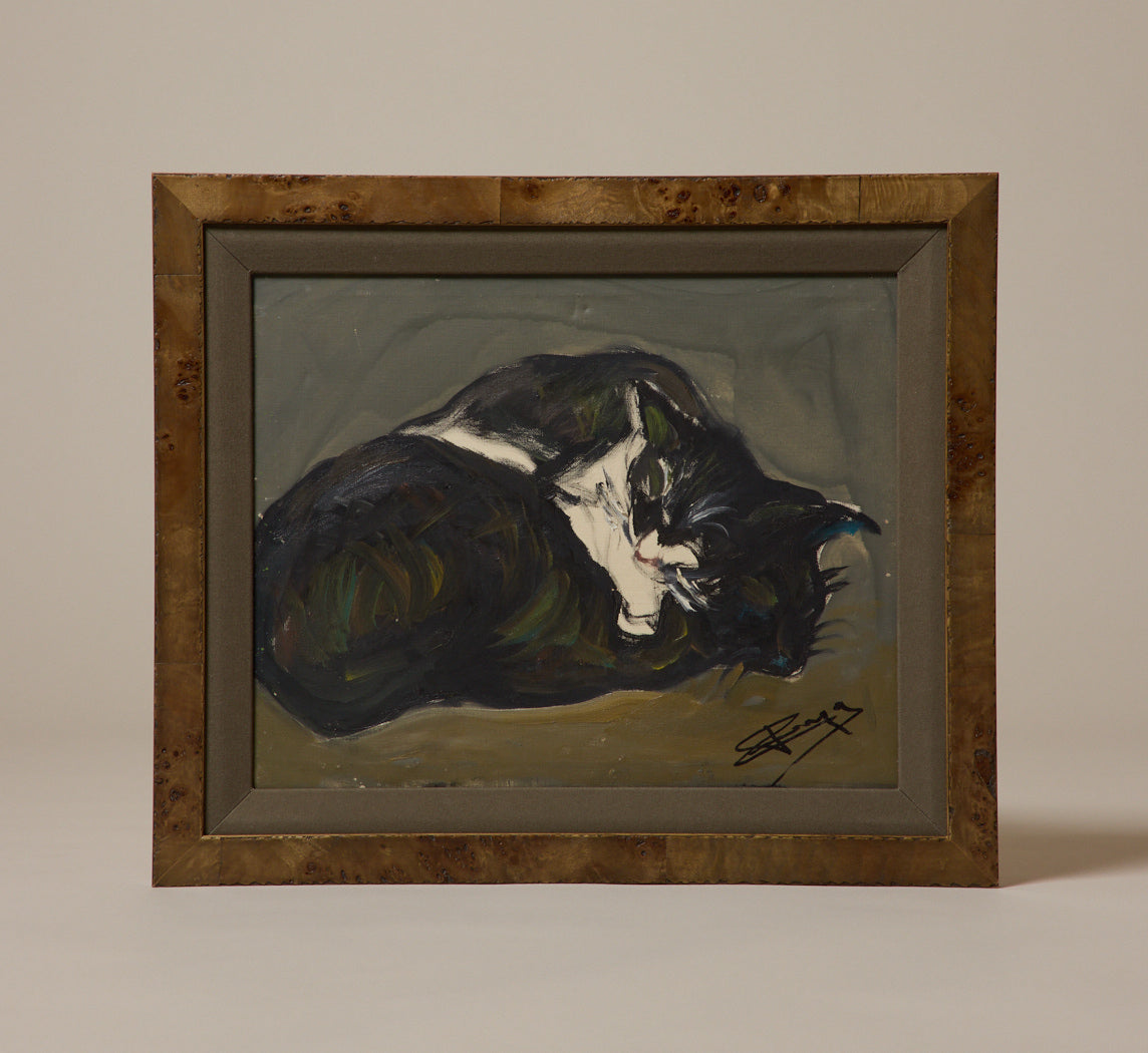 VINTAGE EXPRESSIONIST PORTRAIT OF CATNAP COMPANIONS