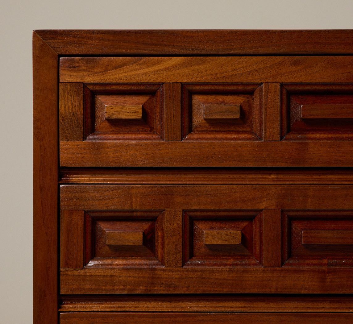 MIDCENTURY BRUTALIST WALNUT CHEST