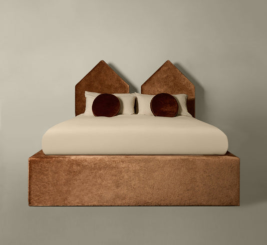 PIERCE & WARD GEMINI BED IN MOKUM COPPER VELVET