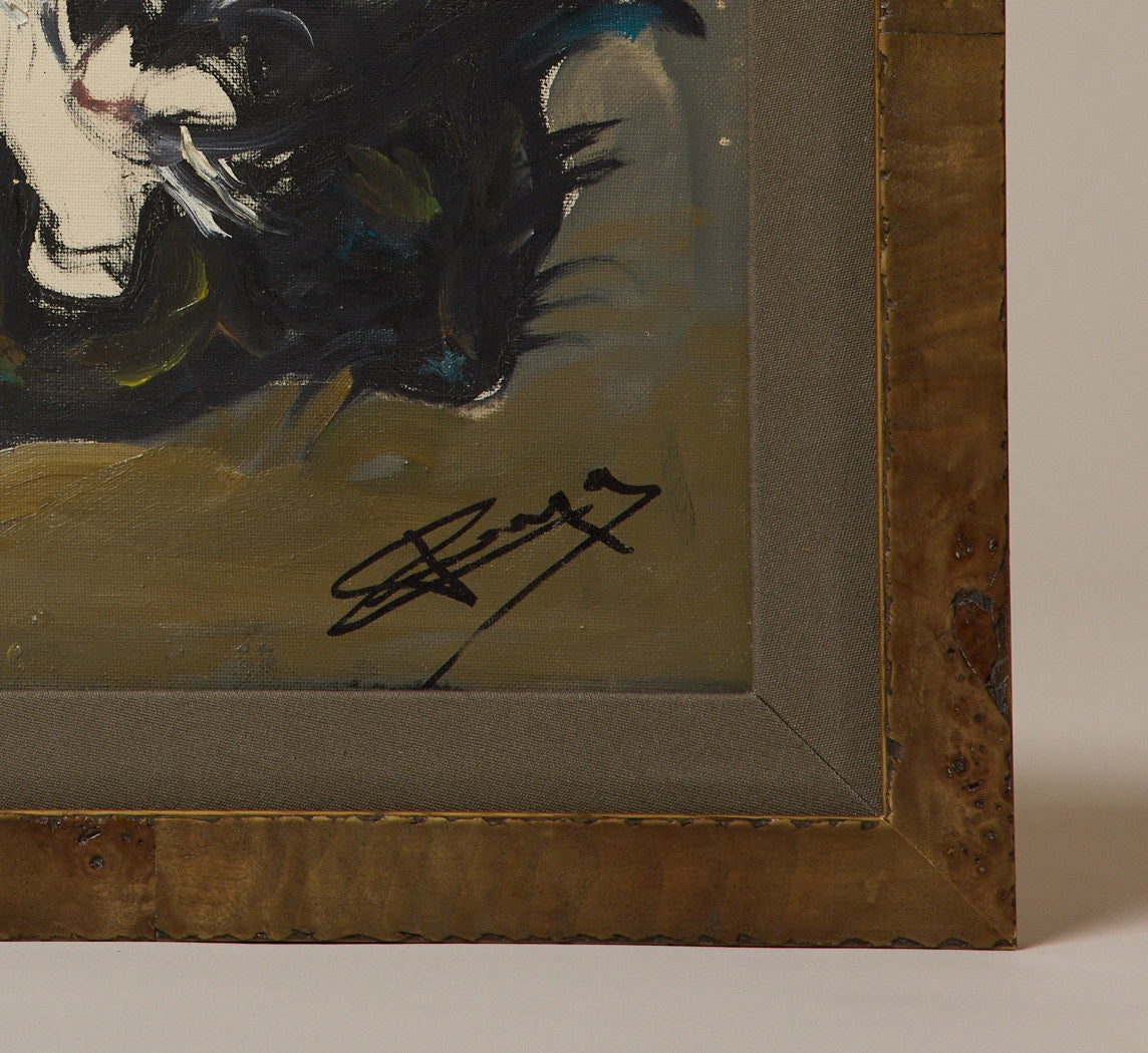 VINTAGE EXPRESSIONIST PORTRAIT OF CATNAP COMPANIONS