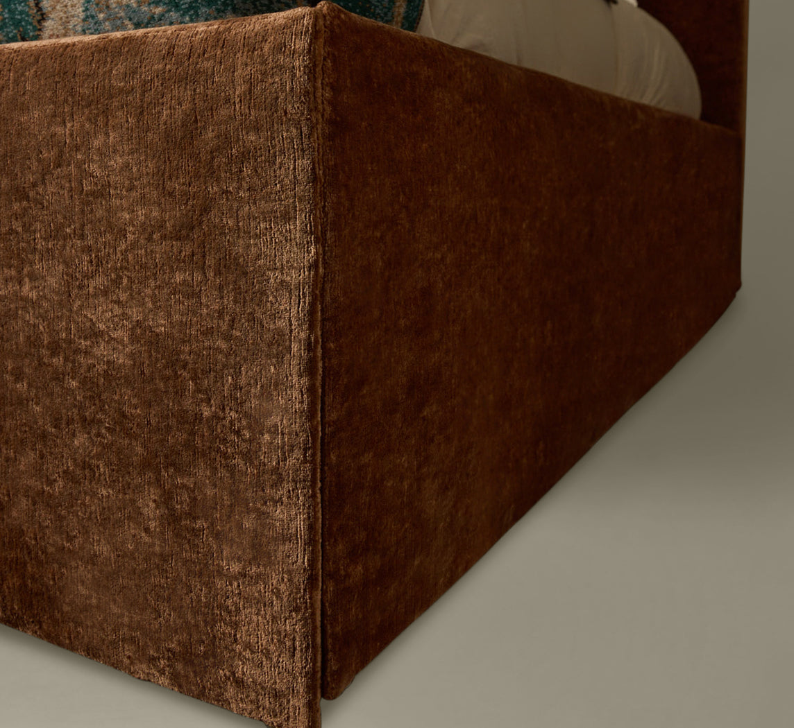 PIERCE & WARD GEMINI BED IN MOKUM COPPER VELVET