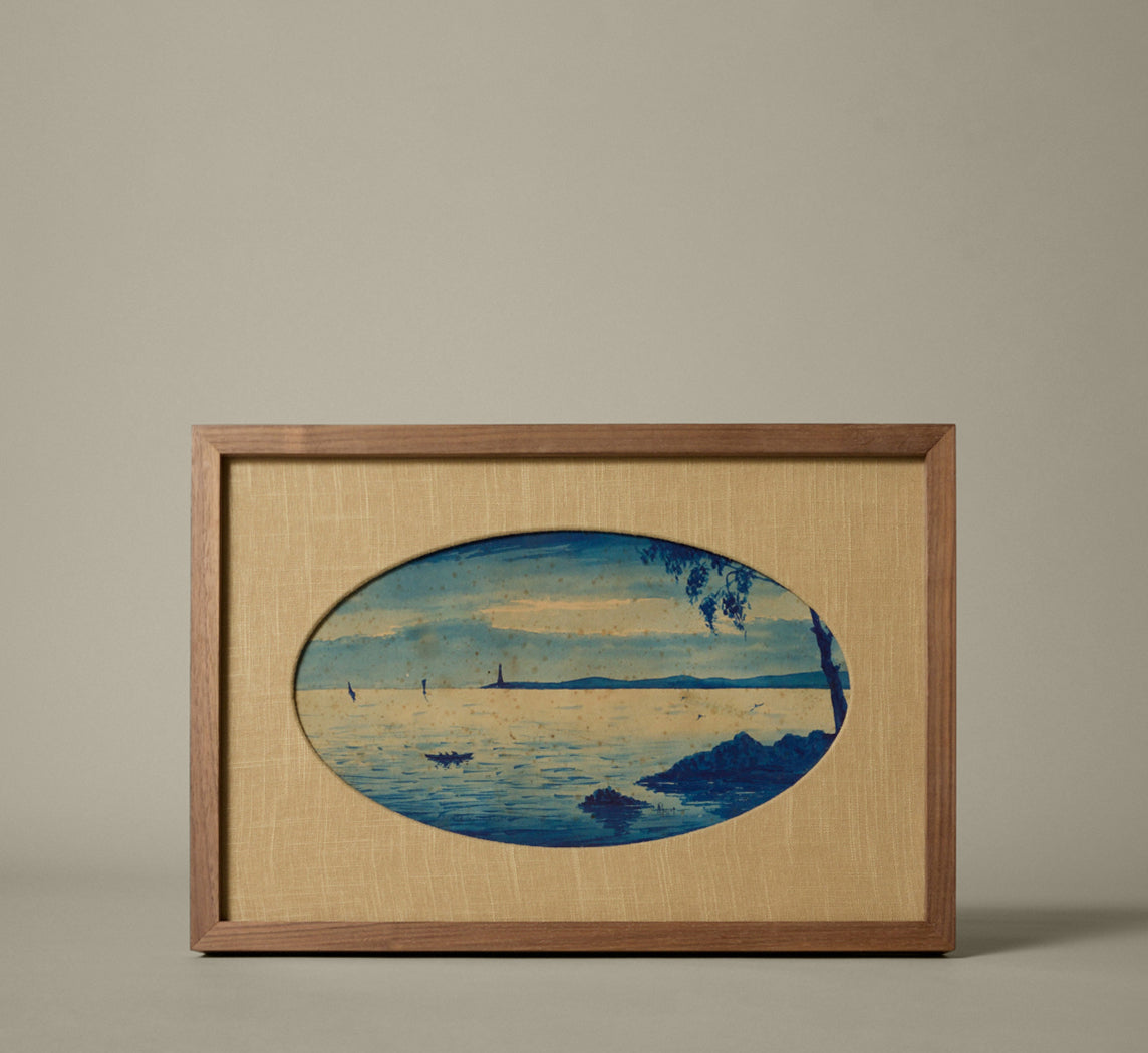 FRENCH SCHOOL INK SEASCAPE