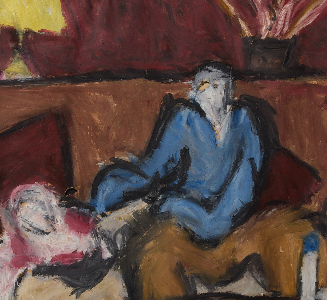 MIDCENTURY AMERICAN EXPRESSIONIST INTERIOR SCENE