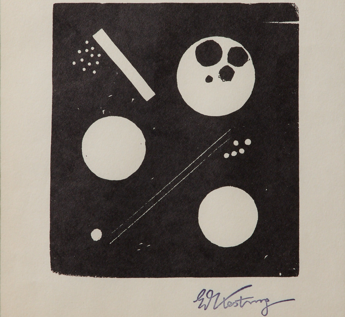 BAUHAUS STAMPED WOODCUT PRINT CIRCA 1928