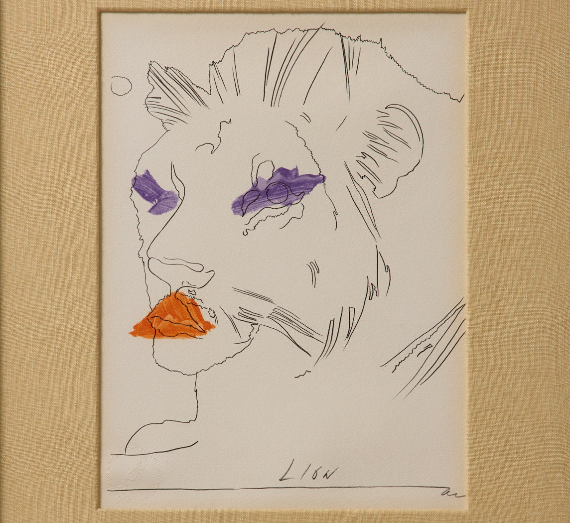 SIGNED LITHOGRAPH OF THE LYON BY ANDY WARHOL, 1975