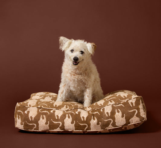 PIERCE & WARD DOG BED IN TIGER BLOCK PRINT (MULTIPLE SIZES)