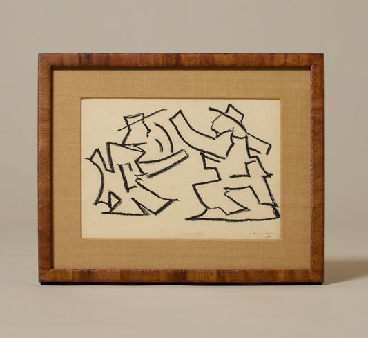 1960S SWISS CHALK "THE BRAWL" DRAWING