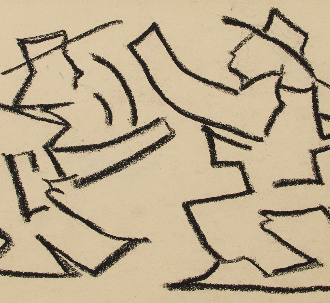 1960S SWISS CHALK "THE BRAWL" DRAWING