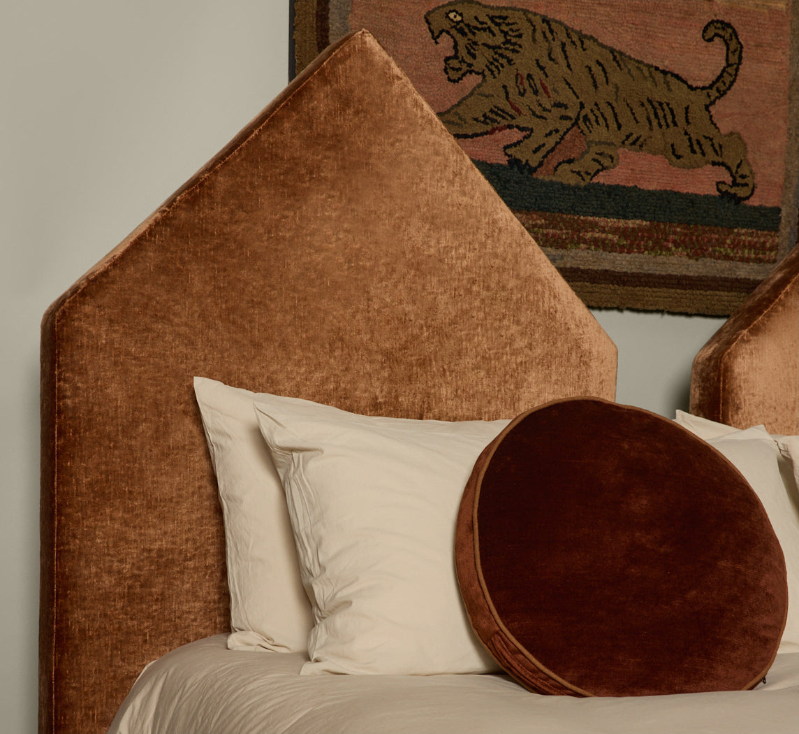 PIERCE & WARD GEMINI BED IN MOKUM COPPER VELVET