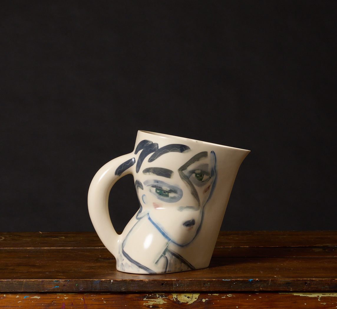 ABSTRACT STONEWARE PITCHER BY AKIO TAKAMORI (1950-2017)