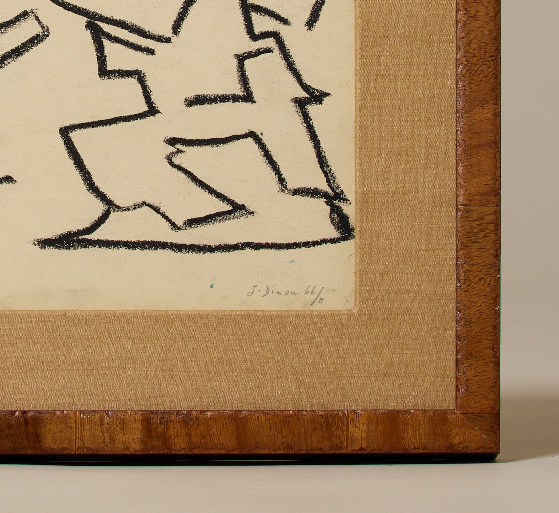 1960S SWISS CHALK "THE BRAWL" DRAWING