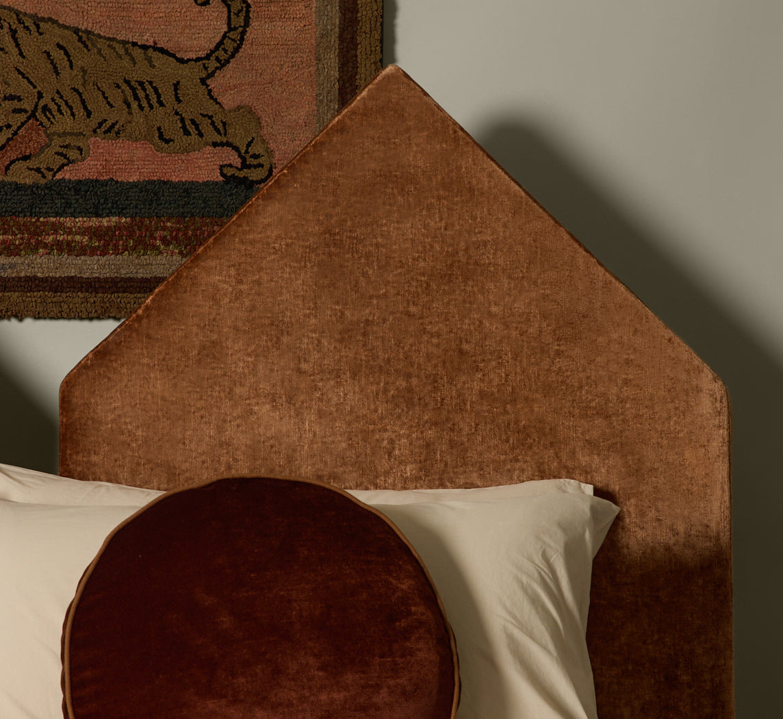 PIERCE & WARD GEMINI BED IN MOKUM COPPER VELVET