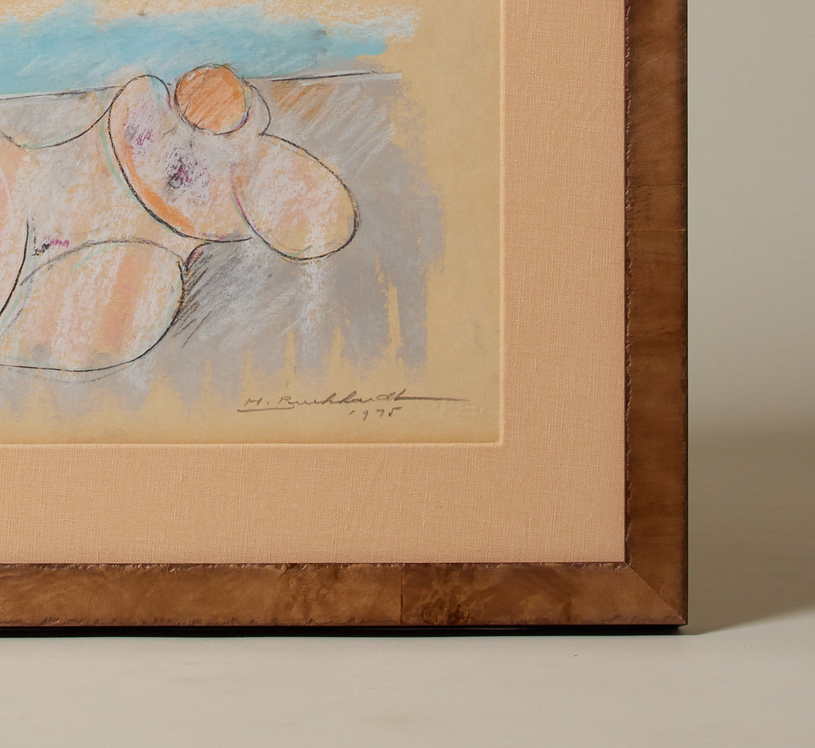 1970S "NUDE STORY" PASTEL STUDY BY HANS BURKHARDT (1904-1994)