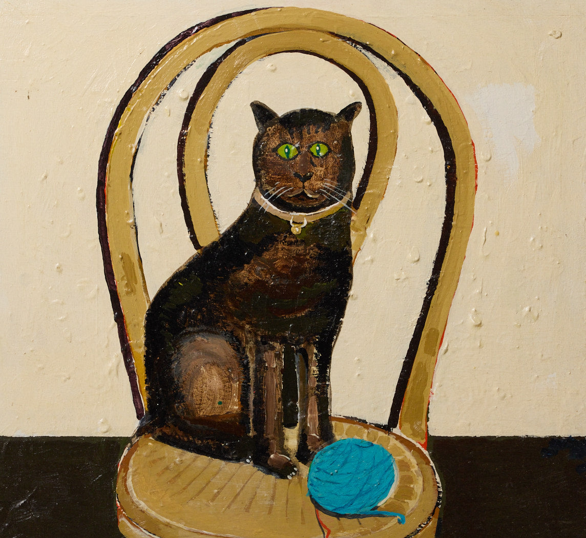 VINTAGE AMERICAN FOLK ART CAT PORTRAIT