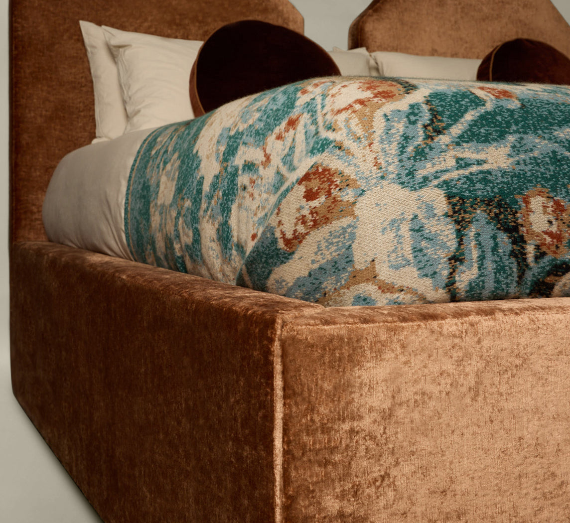 PIERCE & WARD GEMINI BED IN MOKUM COPPER VELVET