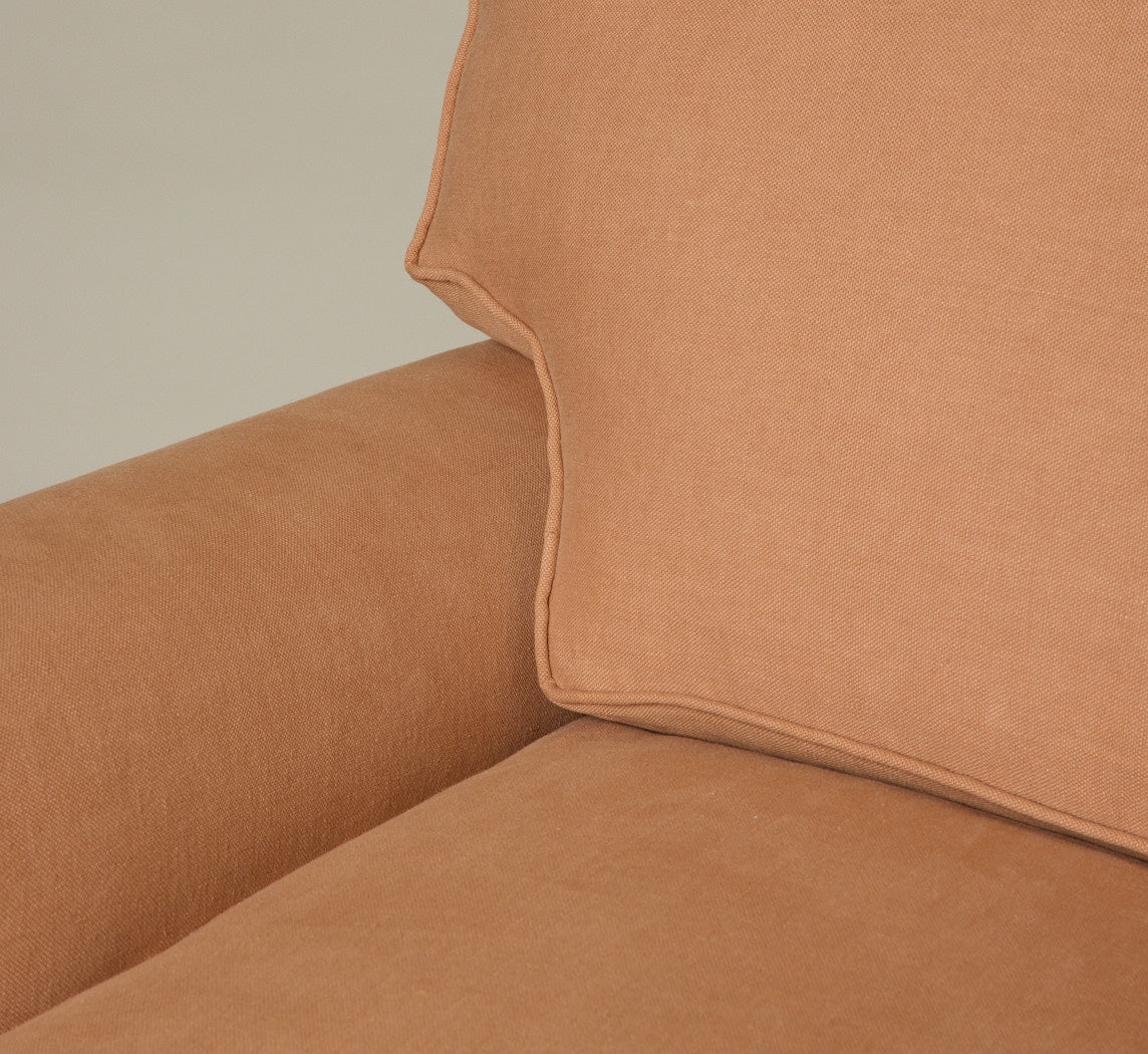 VINTAGE SWIVEL LOUNGE CHAIR IN PIERCE & WARD CLAY LINEN