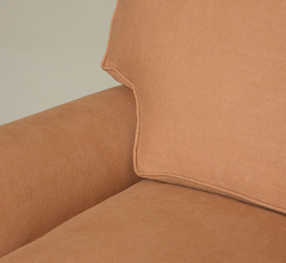 VINTAGE SWIVEL LOUNGE CHAIR IN PIERCE & WARD CLAY LINEN