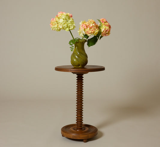 1940S SOLID OAK SIDE TABLE ATTRIBUTED TO CHARLES DUDOUYT