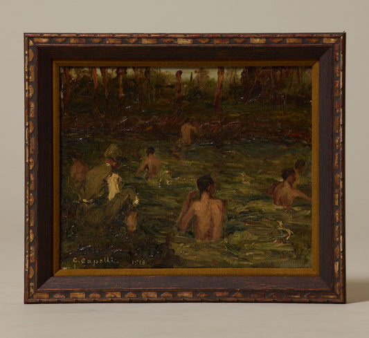 ITALIAN SCHOOL "THE BATH IN PIAVE" C. 1918