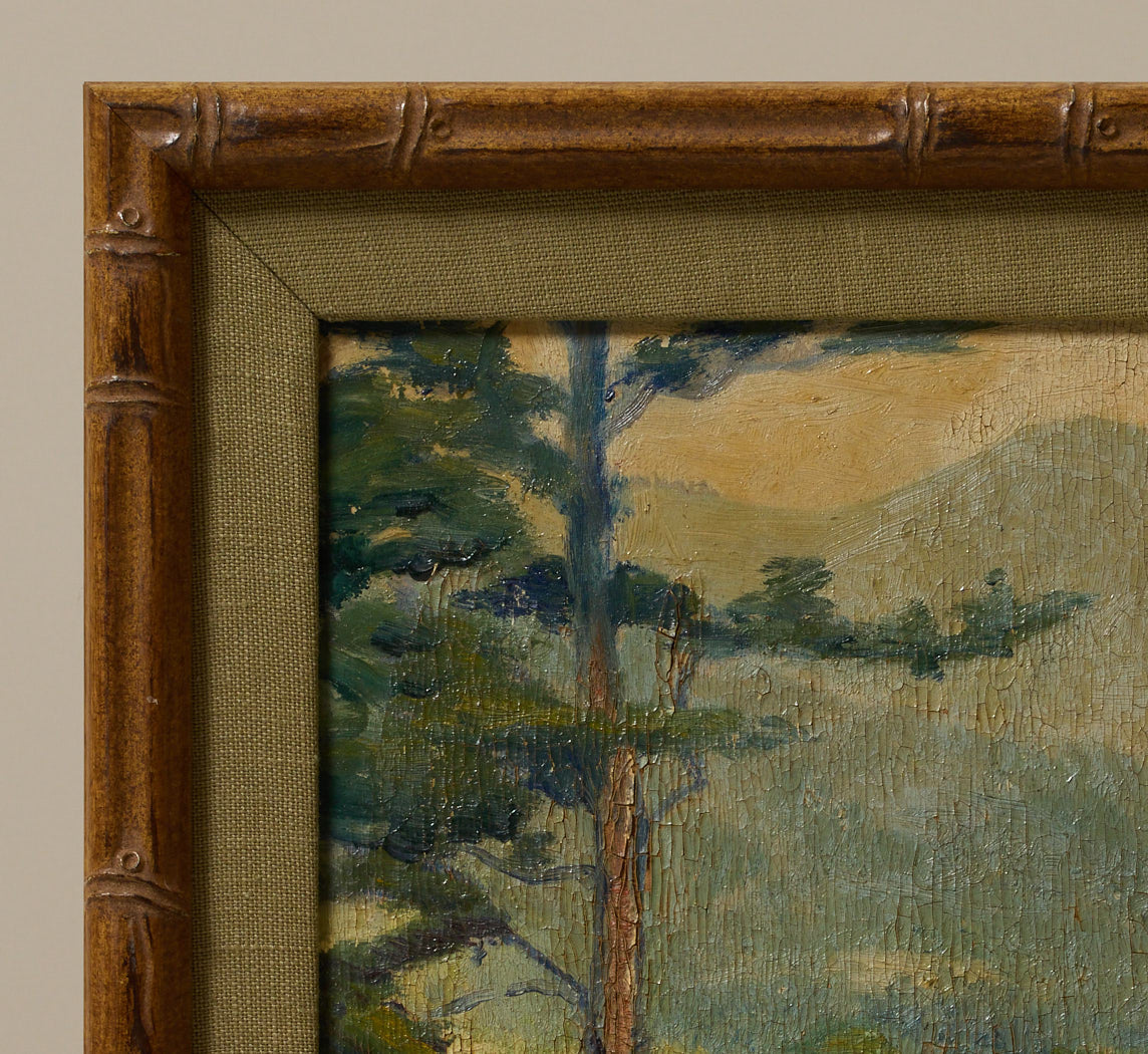 20TH CENTURY HILLSIDE COTTAGE LANDSCAPE