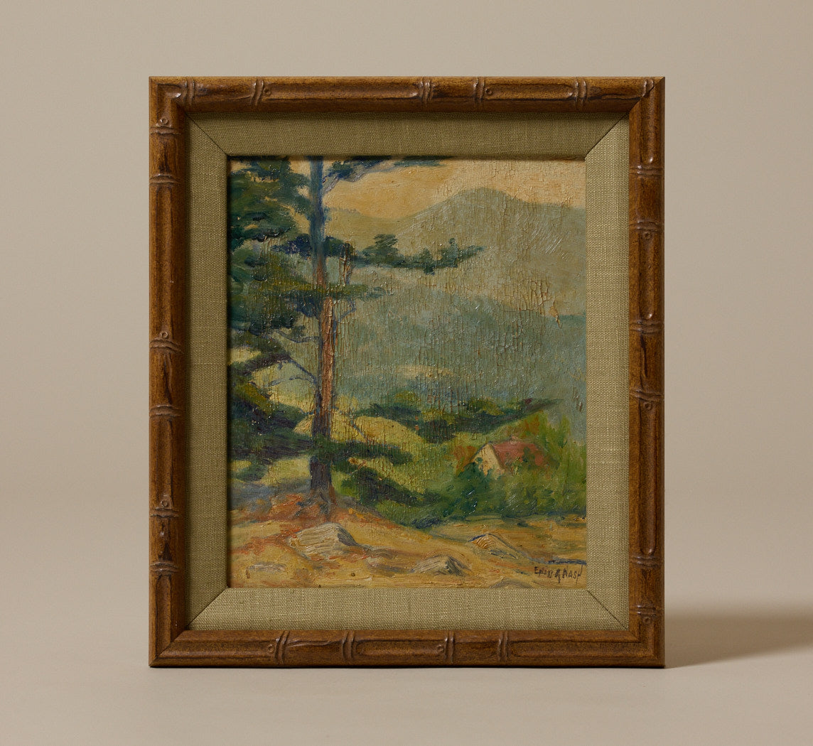 20TH CENTURY HILLSIDE COTTAGE LANDSCAPE