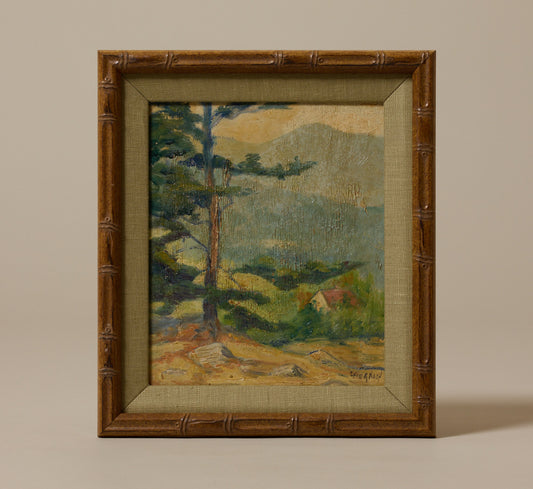 20TH CENTURY HILLSIDE COTTAGE LANDSCAPE