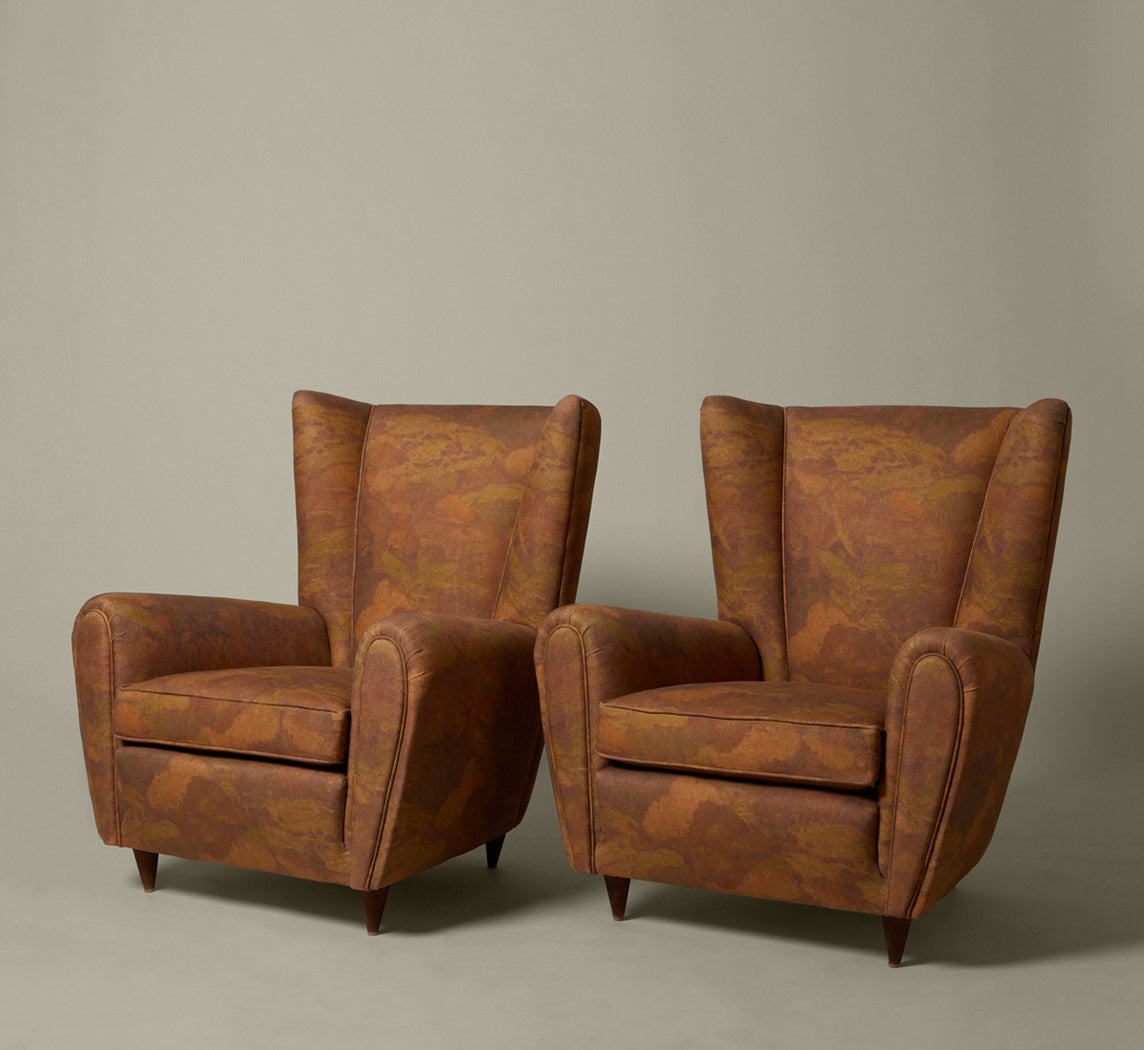 1950S ITALIAN ARM CHAIR BY PAOLO BUFFA IN PIERCE & WARD THE PAINTING LINEN