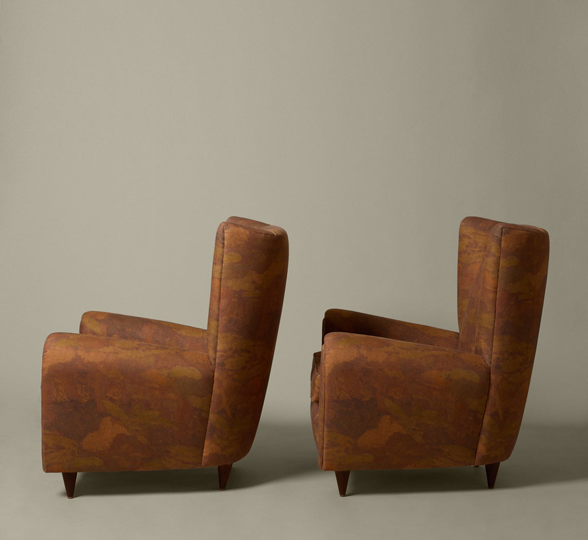 1950S ITALIAN ARM CHAIR BY PAOLO BUFFA IN PIERCE & WARD THE PAINTING LINEN