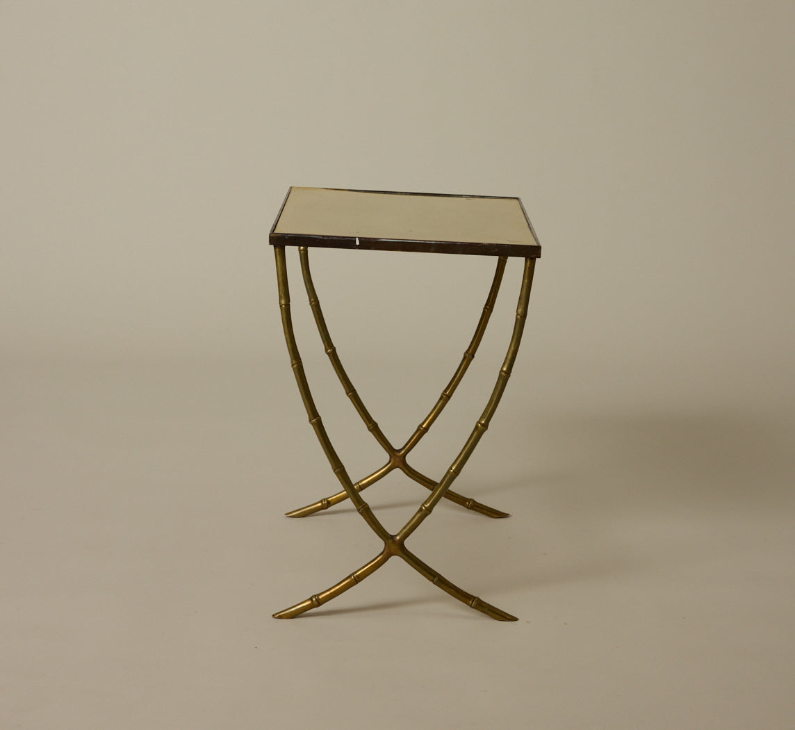 1960S BRONZE BAMBOO END TABLE