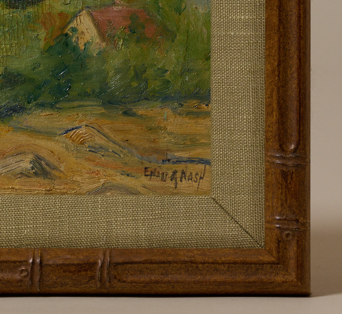 20TH CENTURY HILLSIDE COTTAGE LANDSCAPE