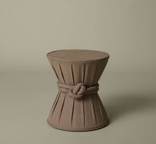 PIERCE & WARD DRUM SIDE TABLE IN ESSEX STRIPE