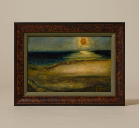 1960S FRENCH OCEAN SUNSET LANDSCAPE