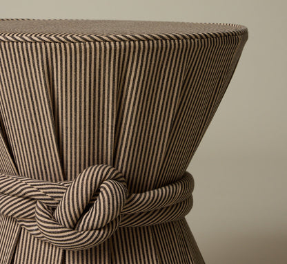 PIERCE & WARD DRUM SIDE TABLE IN ESSEX STRIPE